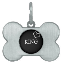 Black Heart Framed Pet Tag Huisdieren Naamplaatje
