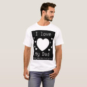 Black Heart Gamer Ik hou van mijn vader T-shirt (Voorkant volledig)