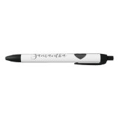 Black Heart Gepersonaliseerde naam Zwarte Inkt Pen (Bodem)