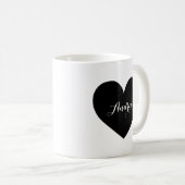 Black Heart Gepersonaliseerde Script-Mok Koffiemok (Voorkant rechts)