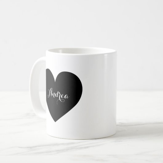 Black Heart Gepersonaliseerde Script-Mok Koffiemok (Voorkant links)