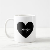 Black Heart Gepersonaliseerde Script-Mok Koffiemok (Links)