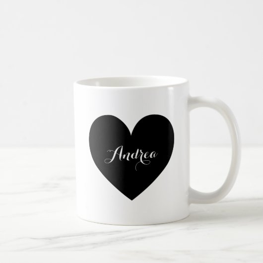 Black Heart Gepersonaliseerde Script-Mok Koffiemok (Rechts)