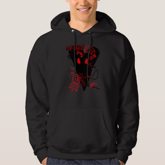 Black Heart Graffiti Streetwear Hoodie (Voorkant)