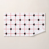 Black Heart Grid with Red Linework Bad Handdoek (Handdoek)