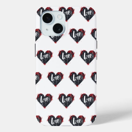 Black Heart Liefde Slogan Case-Mate iPhone Case (Achterkant)