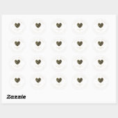 Black Heart Love & Bedankt Support Small Business Ronde Sticker (Vel)