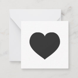 Black Heart Love Note Gift Label Grief Notitiekaartje
