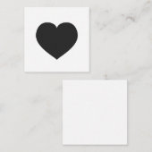 Black Heart Love Note Gift Label Grief Notitiekaartje (Voorkant / Achterkant)