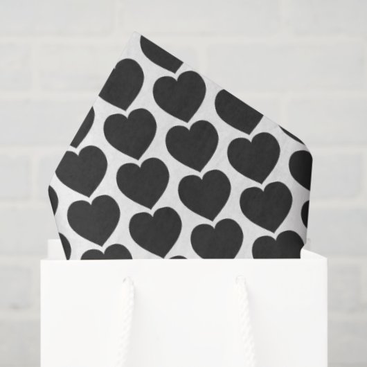 Black Heart Love Notes Grief Tissuepapier (Cadeauzakje)