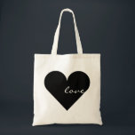 Black Heart Love Wedding Tote Bag<br><div class="desc">Dit is een mooie canvas tas voor liefhebbers met het afbeelding van zwart hart voor gewoon gehuwd en elke andere gelegenheid. Zelfs het kan met jouw naam of logo worden aangepast.</div>