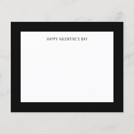 Black Heart Minimalist Happy Valentine Day Card (Achterkant)