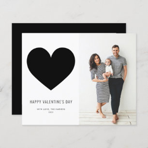 Black Heart Minimalist Happy Valentine Day Card