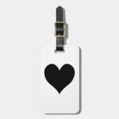 Black Heart Mr en Mrs Calligraphy Name Design Bagagelabel (Voorkant verticaal)