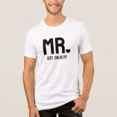 Black Heart Mr. Vastgestelde trouwdatum Tri-Blend Shirt (Voorkant)