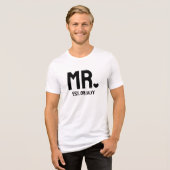 Black Heart Mr. Vastgestelde trouwdatum Tri-Blend Shirt (Voorkant volledig)