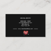 Black Heart Nurse Doctor Logo Stethoscoop Visitekaartje (Achterkant)