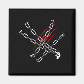 Black Heart Red Chains Cool Gothic Valentine's Day Magneet (Voorkant)