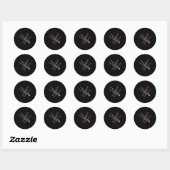 Black Heart Red Chains Cool Gothic Valentine's Day Ronde Sticker (Vel)