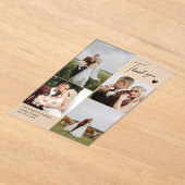 Black Heart Romantische trouwfoto's Dank u Acryl Uitnodigingen (Laagn)