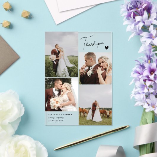 Black Heart Romantische trouwfoto's Dank u Acryl Uitnodigingen (Insitu (Huwelijk))