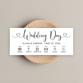 Black Heart Script Wedding Day Timeline Kaart