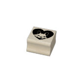 Black Heart Simple French Bulldog Rubberstempel (Stempel)