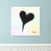 Black Heart Stretched Canvas Afdruk (Insitu (Houten vloer))