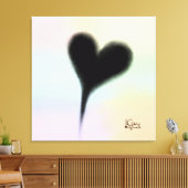 Black Heart Stretched Canvas Afdruk (Insitu (Woonkamer))