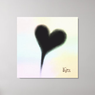 Black Heart Stretched Canvas Afdruk
