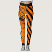 Black Heart Stripe Spider Leggings (Voorkant)