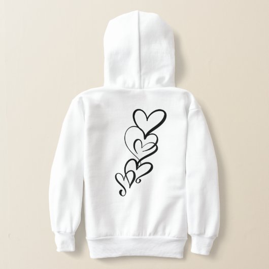 Black Heart Trio Girl's Hoodie (Laag Achter)