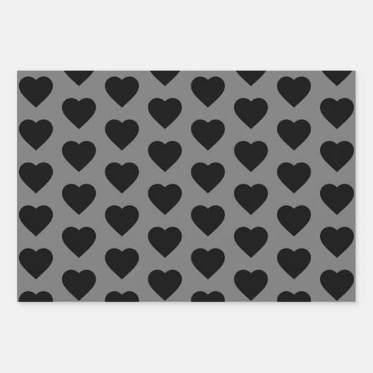 Black Heart Valentijn Gothic Love Inpakpapier Vel (Voorkant 2)
