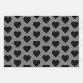 Black Heart Valentijn Gothic Love Inpakpapier Vel (Voorkant)
