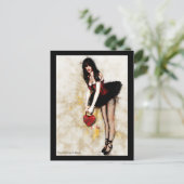 Black Hearted Gothic Art Briefkaart (Staand voorkant)