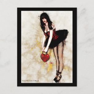 Black Hearted Gothic Art Briefkaart
