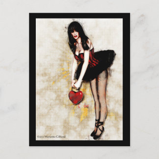 Black Hearted Gothic Art Briefkaart