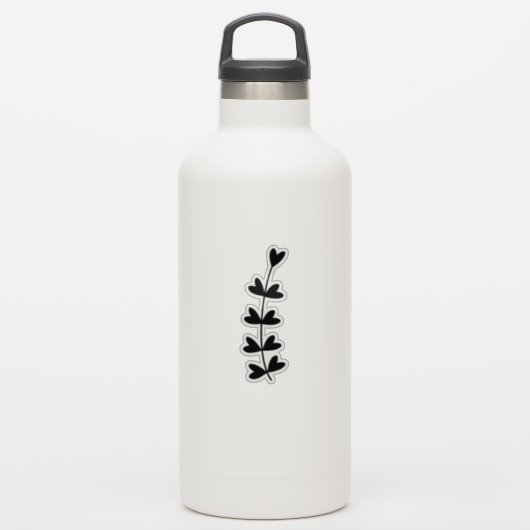 Black Heartleaf Plant Transparent Custom Cut Sticker (Waterfles)
