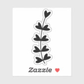 Black Heartleaf Plant Transparent Custom Cut Sticker (Vel)