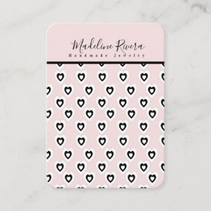 Black Hearts Artisan Earring Display Kaarten Contactkaartje