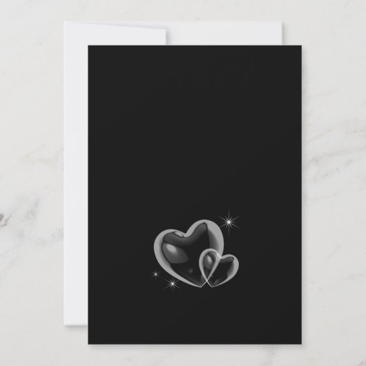 Black Hearts bubble bruiloft Jubileum Kaart (Achterkant)