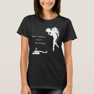 Black Hearts Cant be Broken Cupid doodt Donkere sl T-shirt