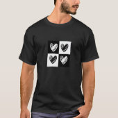 Black Hearts Love Pattern Cute Valentine's Day Che T-shirt (Voorkant)