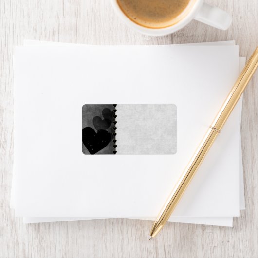 Black Hearts Pattern Etiket (Insitu)