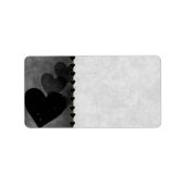 Black Hearts Pattern Etiket (Voorkant)