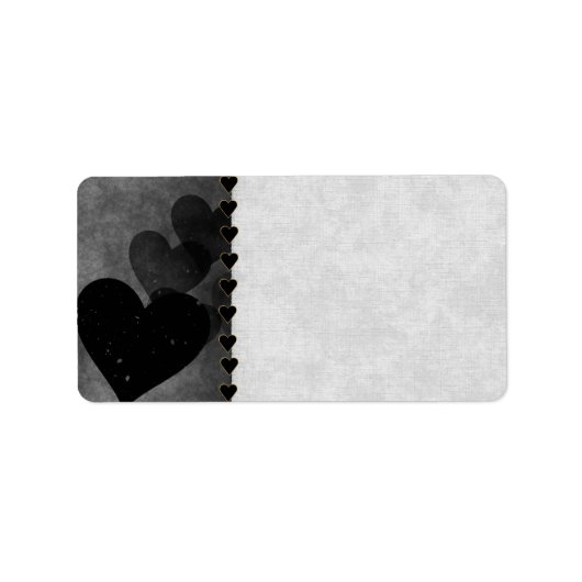 Black Hearts Pattern Etiket (Voorkant)