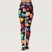 Black Hearts Pattern Leggings (Achterkant)