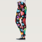 Black Hearts Pattern Leggings (Links)