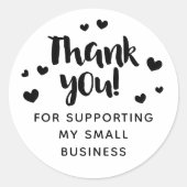 Black Hearts Script Hartelijk dank voor uw onderst Ronde Sticker (Voorkant)