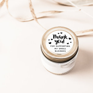 Black Hearts Script Hartelijk dank voor uw onderst Ronde Sticker